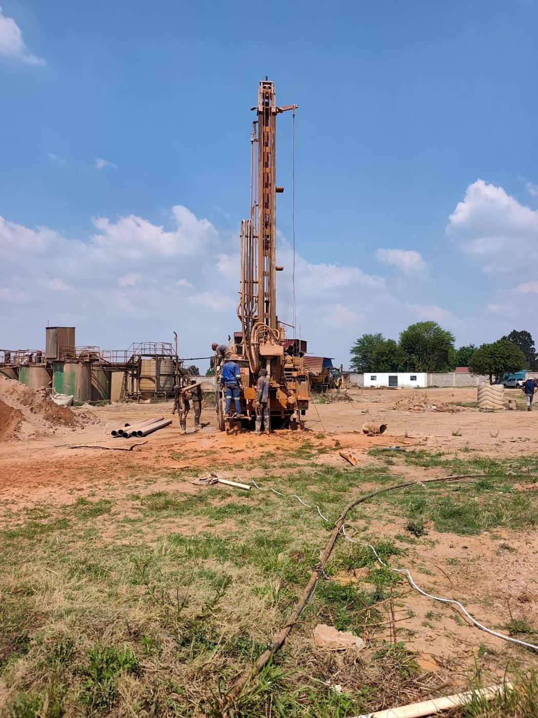Drilling rig on red soil